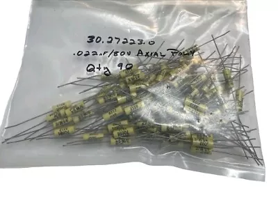 (QTY:90) 0.022uF 80V DC Axial Polyester Film Capacitor +5m/E • $39.31