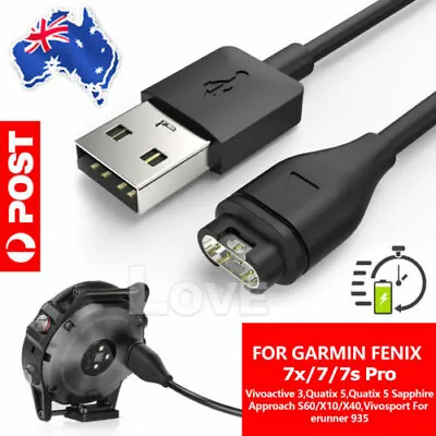 USB Charger Cable For Garmin Fenix 7 6X 5X Pro Vivoactive 4 5 Forerunner 945 45 • $4.95