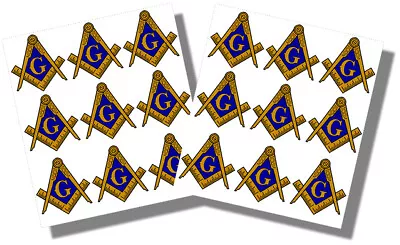 18 Pack Masonic Compass Sticker Decal - 2.5  License Plate Decal (18PKmasonic) • $12.99