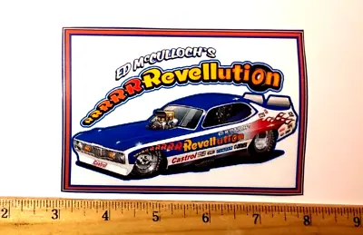 Ed  THE ACE  McCulloch 1974 DEMON RRRRevelution! Funny Car Banner Sticker Decal • $6