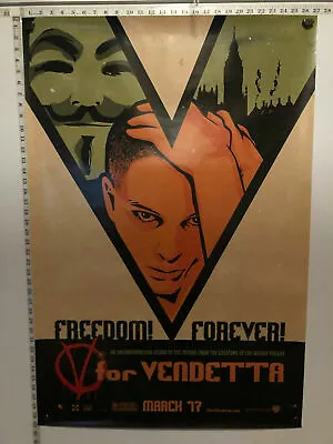 V For Vendetta (2005) 27x40 S/S Original 1sh Teaser (VG) Poster • $50