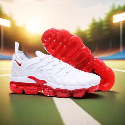 New Nike Air VaporMax Plus TN White And Red Men's Shoes Size 7-12 • $163