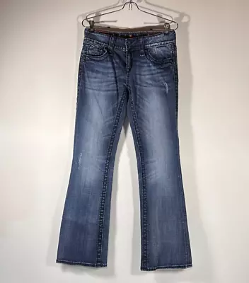 Rock Revival Eva Flap Pocket Boot Cut Denim Blue Jeans Women Size 29 • $39.99