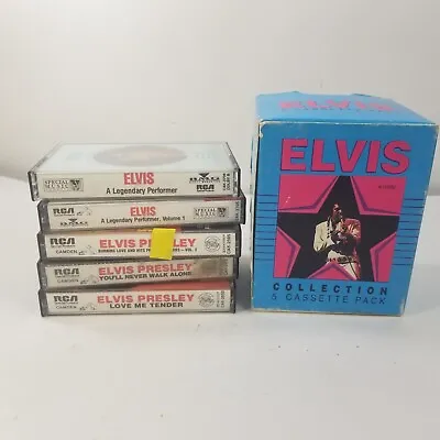 Elvis Presley 5 Cassettes Collection Box Set Love Me Tender Legendary Performer • $19.99