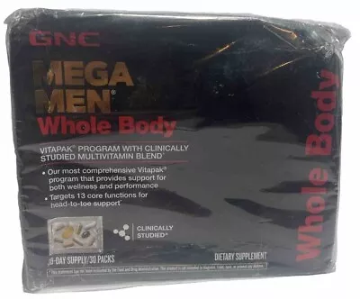 GNC Mega Men Whole Body Vitapak 30 Pack. --NEW SEALED --EXPIRY 12/24 • $70