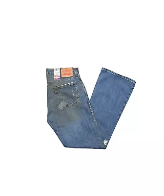 Levi's Men's 527 Low Boot Cut Jean Blue-Distressed 29W X 32L 055270418 • $41.65