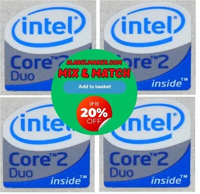 Intel Core 2 Duo Sticker FREE Windows 10 8 7 + Nvidia SSD Case Laptop PC QTY 1 • £2.99