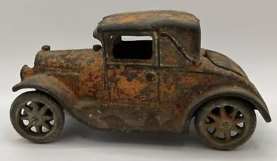 Cast Iron Model A Ford Coupe Toy Arcade W Rumble Seat Red Car Antique Original • £57.91