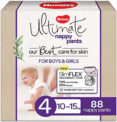 $76.65 • Buy Ultimate Nappy Pants Size 4 (10-15Kg) 88 Pack