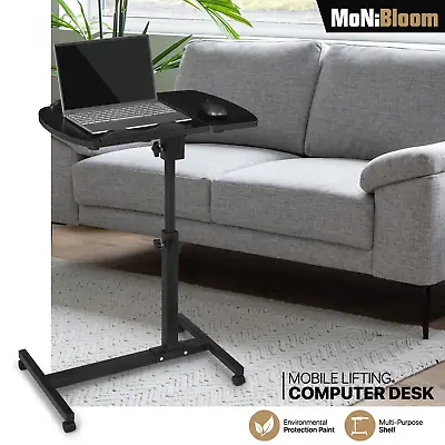 Rolling Swivel Laptop Desk [ADJUSTABLE HEIGHT & ANGLE] Table Portable Sofa Tray • $43.99
