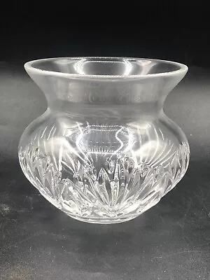 WATERFORD CRYSTAL SIGNED SHORT  SMALL VASE  4  Tall   EXCELLENT CONDITION • $40