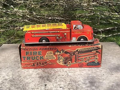 Vintage MARX Friction Powered Fire Truck Original Box • $149.95