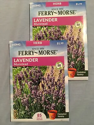 2 Packs FERRY-MORSE Brand LAVENDER - Munstead Variety Herbs - 2 X 310 Mg Packs • $2.64