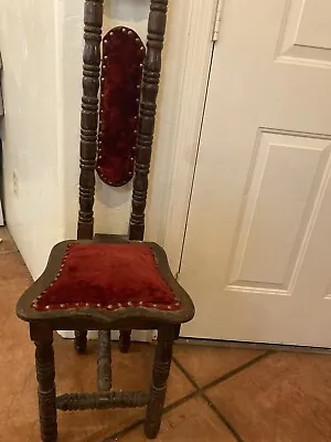 Antique Vintage 1900's Jacobean Spanish Hall Prayer Chair Gothic Revival • $100