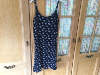 £3.99 • Buy Vintage Girls “I’d:x” Dress Age 10+ /Teen Navy Floral In Viscose VG Condition