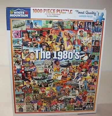 White Mountain 1000 Piece Jigsaw Puzzle The 80's 24X30 #868 James Mellett 2019 • $8.99