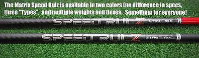 Matrix Speed Rulz Red Type C 60g Regular Driver Shaft Uncut Or W/ Adapter- NEW • $94.95