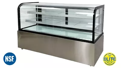 NSF Deli Case 72  Curved Glass Refrigerator Display Bakery Pastry Meat W/ LED • $3121.63