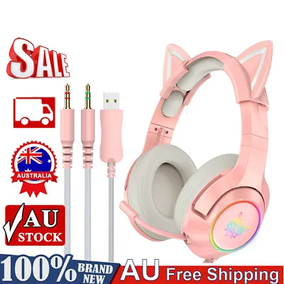 $35.77 • Buy ONIKUMA K9 USB Wired Gaming Headset 7.1 Surround Sound Cat Headphones AU N5A8