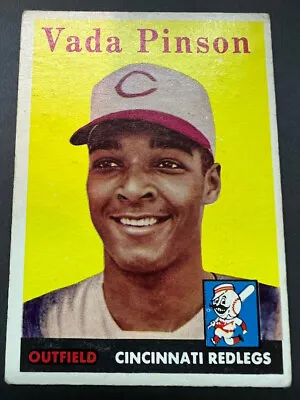 1958 Topps #420 Vada Pinson Cincinnati Redlegs Rookie Baseball Card • $15