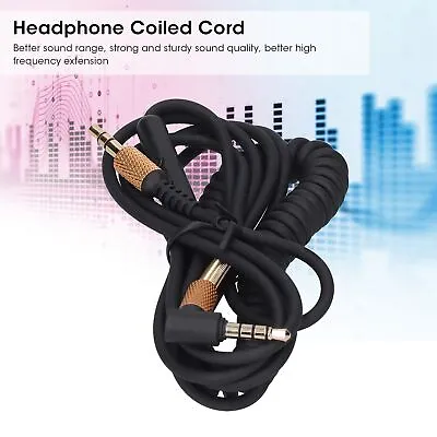 Headset Cord Headphone Coiled Cord 3.5mm Cable Replacement With • £7.13