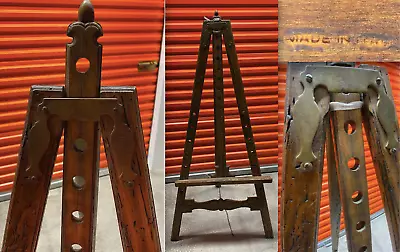 Antique Vintage Hand Carved Painting Easel A-frame Chain Made In Italy Stunning • $1499.99