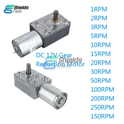 1RPM-250RPM GW370 DC12V Gear Reduction Motor Worm Reversible Torque Geared Motor • $8.10