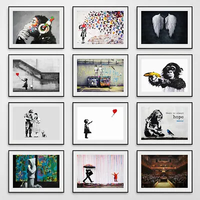 Banksy Wall Art Prints Pictures Graffiti Artwork Decor Posters - A3 A4 A5 Size • £5.99