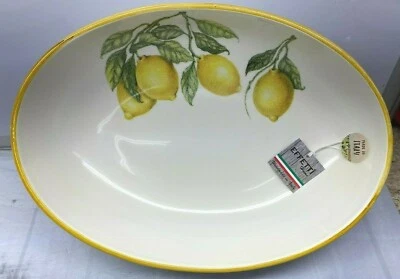 $65.60 • Buy Effetti XL Italy Salad Serving Pasta Bowl New Yellow Lemon 14  Long 10  Wide