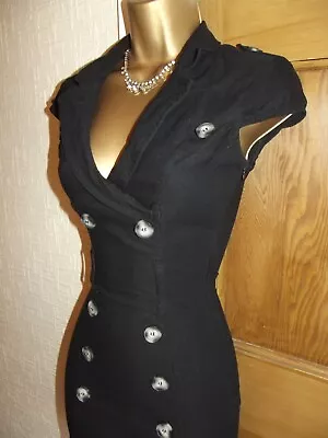 £45 • Buy BNWT JANE NORMAN ❤️ Black Pencil Mini Dress Work Office Size 14 16 Military
