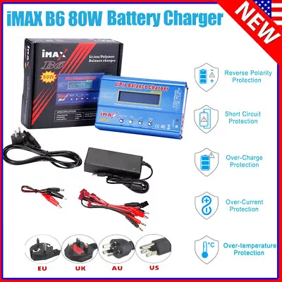$23.84 • Buy For IMAX B6 AC 50/80W Digital LCD RC Lipo LiFe NiMh NiCD Battery Balance Charger