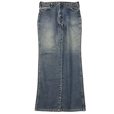 Wrangler Jeans Mens 34x32 Vintage Blue Denim Work Wear Faded 70s 80s • $34