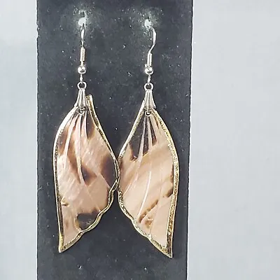 Dangle Shell Wing Earrings Gold Tone Mid Century Retro Modernist Boho 3  • $9.99