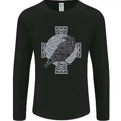 Odin Celtic Raven Viking Tattoo Cross Runic Mens Long Sleeve T-Shirt • $14.92