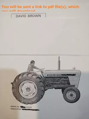 David Brown Tractor Parts Manual - Pdf Format - Most Models - See List • $3.99