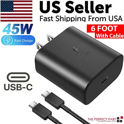 45W USB-C Super Fast Wall Charger + 6FT Cable For Samsung Galaxy S20 S21 S22 S23 • $10.89