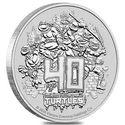 2024 1 Oz Tuvalu Teenage Mutant Ninja Turtles™ 40th Ann. Silver Coin BU • $40.55