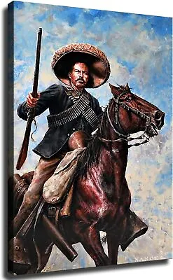 Pancho Villa Vintage Mexican Revolution Poster Picture HD Wall Art Canvas • $14.90