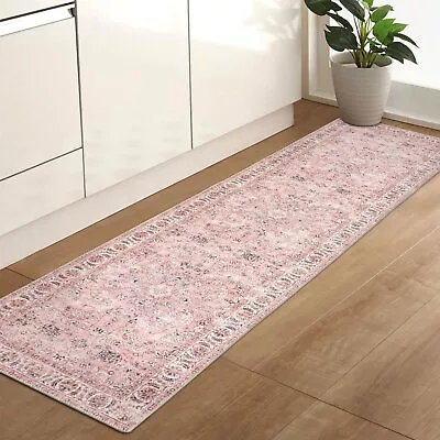 Clearance Hallway Runner Grey Pink Blue Non Slip Corridor Carpet Washable 80x300 • $65.55