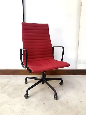 Vintage 1988 Eames Herman Miller Executive Aluminum Group Chair  Red Fabric 02 • $449.99