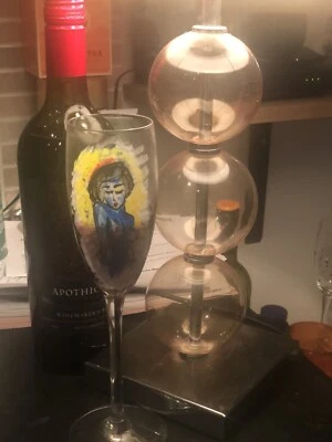 £3.80 • Buy Hand Painted Champagne Glass, Chef&Sommelier, Naked Woman Painting, Unique