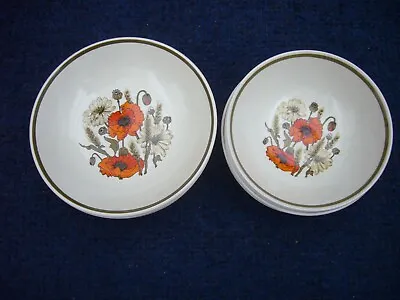 Vintage J & G Meakin Studio Poppy 5 Small And 4 Large Soup/cereal Bowls • £12