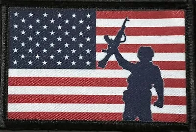 USA Flag Wolverines  Morale Patch Tactical ARMY Hook Military USA Red Dawn • $8.49