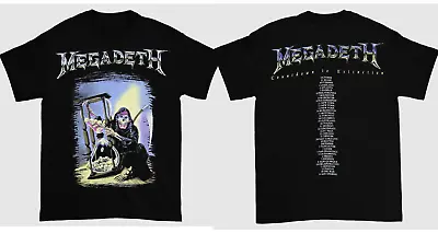 1992 Megadeth Countdown To Extinction Tour Black T-Shirt Double Side NP1404 • $9.89