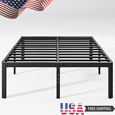 King Size Platform Bed Frame No Box Spring Needed Heavy Duty Furniture 3000 Lbs • $109.49
