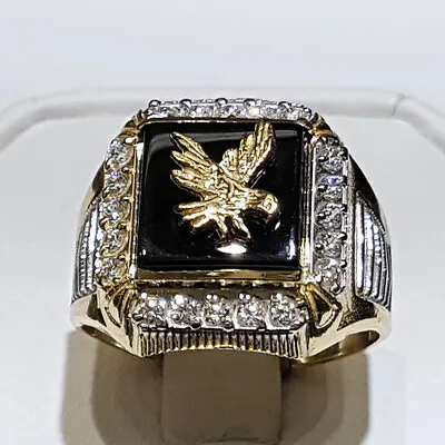 Eagle Fashion Party Ring Men Jewelry Two Tone 925 Silver Filled Ring Sz 7-13 • $2.72