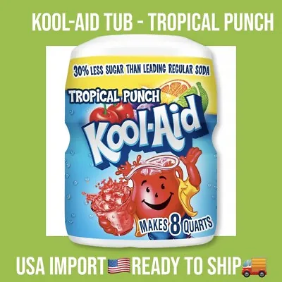 £9 • Buy Kool Aid Tropical Punch Drink Mix Tub, Caffeine Free,  (538g) USA IMPORT 🇺🇸