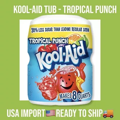£9 • Buy Kool Aid Tropical Punch Drink Mix Tub, Caffeine Free,  (538g) USA IMPORT 🇺🇸