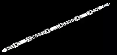 Vintage Sterling Silver Italy - Western Equestrian Horse Bit Link Bracelet • £29.18