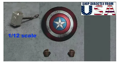 $39.99 • Buy 1/12 Shield & Hands Hammer For Captain America For 12  SHF TBL TM01 TM02 Figure